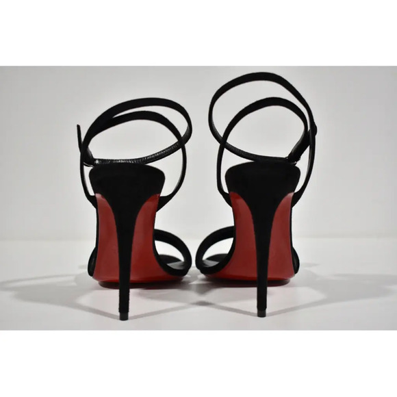 Christian Louboutin Umberta 100 Black Suede Ankle Strap Sandal Heel Pump 41 - Picture 11 of 12